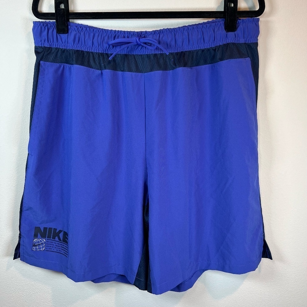 Nike Dri-Fit Flex Graphic 8" Training Shorts Purple Lightweight Athletic Gym XL - Picture 1 of 11